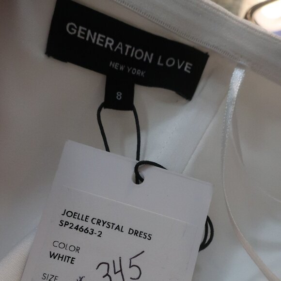 NWT Women Generation Love White Rhinestone Joelle Crystal Strapless Dress 8 - Picture 10 of 15